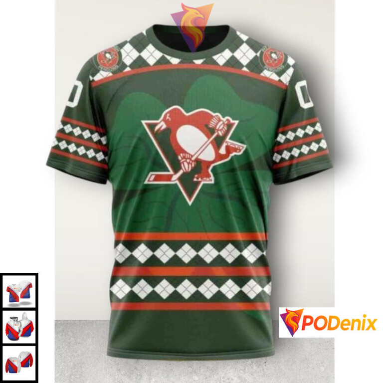 St Patricks Day Hockey Celebration NHL Pittsburgh Penguins Unisex Hoodie 3D - 2