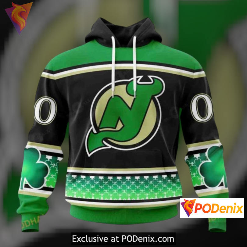 St Patricks Day Hockey Celebration Personalized New Jersey Devils Hoodie Special St Patricks Day Hockey Celebration Personalized New Jersey Devils Hoodie Special
