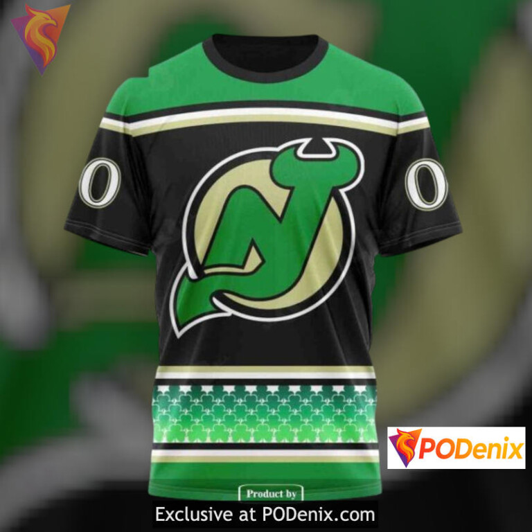 St Patricks Day Hockey Celebration Personalized New Jersey Devils Hoodie Special - 2