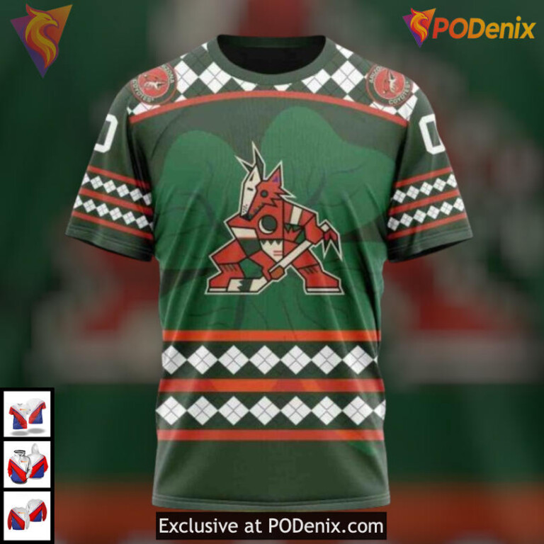 St Patricks Day Hockey Kits Retro Arizona Coyotes Hoodie Unique Special Gear - 2