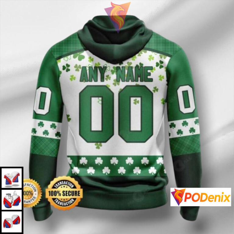St Patricks Festive Tribute Custom Number Pittsburgh Penguins Hoodie NHL Gear - 1