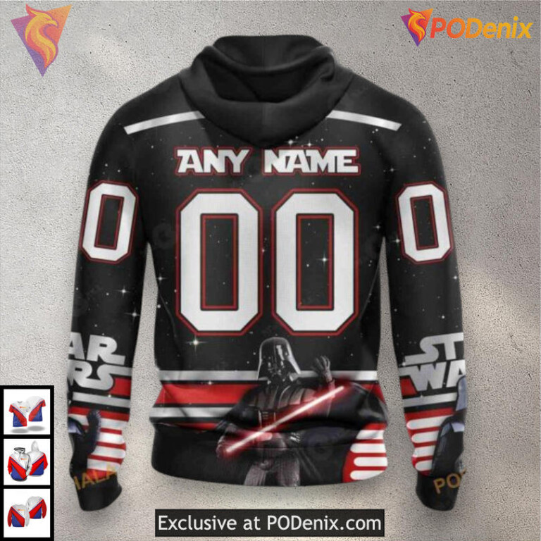 Star Wars Black Design Vintage Calgary Flames Hoodie 3D Galactic Style - 1