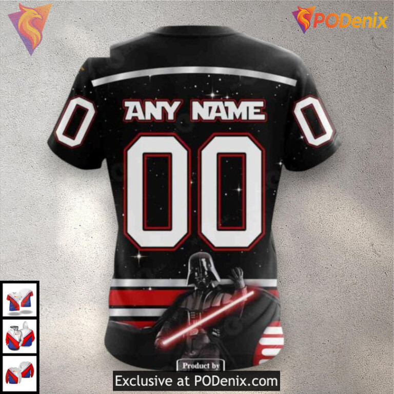 Star Wars Black Design Vintage Calgary Flames Hoodie 3D Galactic Style - 2