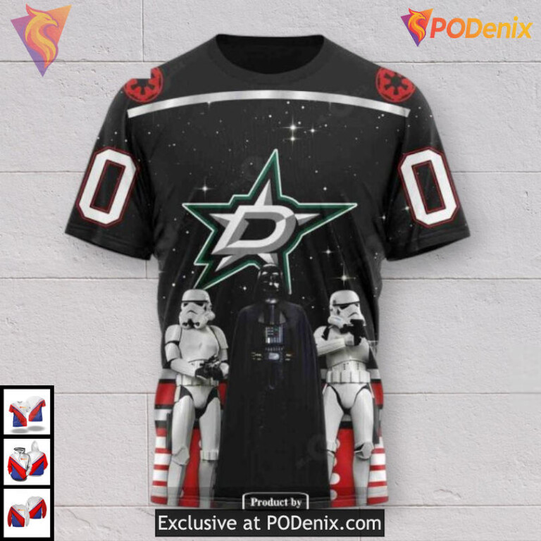 Star Wars Black Edition Dallas Stars Pullover Hoodie 3D Shirt - 2