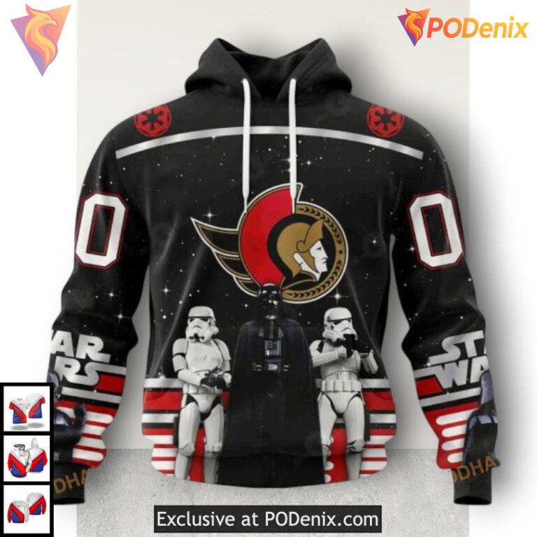 Star Wars Black Graphic Edition NHL Ottawa Senators 3D Hoodie Custom