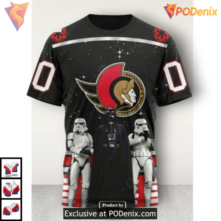 Star Wars Black Graphic Edition NHL Ottawa Senators 3D Hoodie Custom - 2