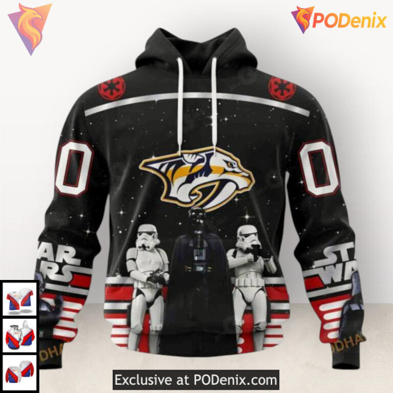 Star Wars Black Inspired Edition Nashville Predators Pullover Hoodie Custom 3D