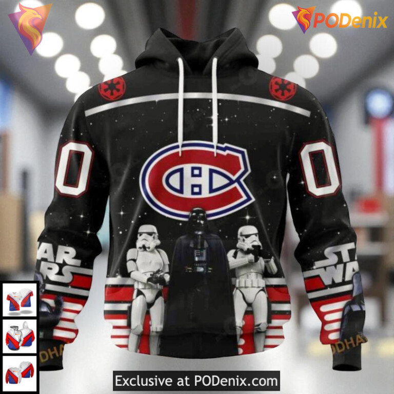 Star Wars Black Theme Artwork NHL Montreal Canadiens Pullover Hoodie 3D