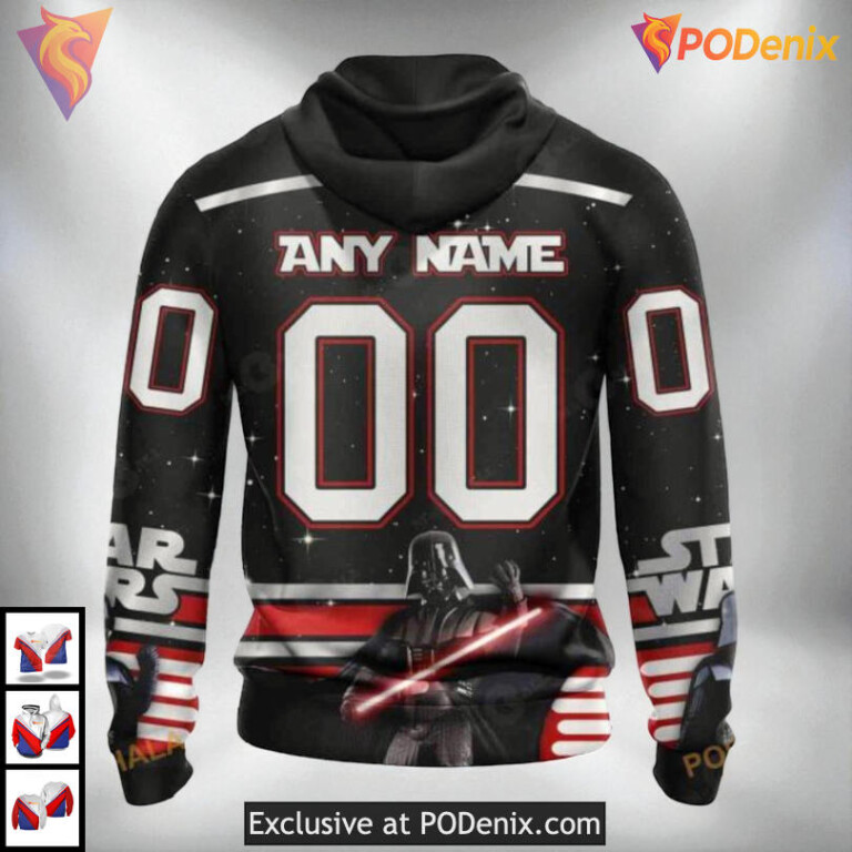 Star Wars Black Theme Artwork NHL Montreal Canadiens Pullover Hoodie 3D - 1