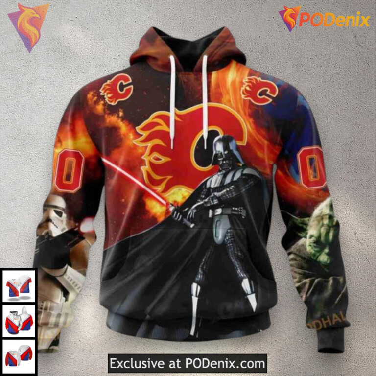 Star Wars Collaboration Custom Personalized Calgary Flames Hoodie 3D