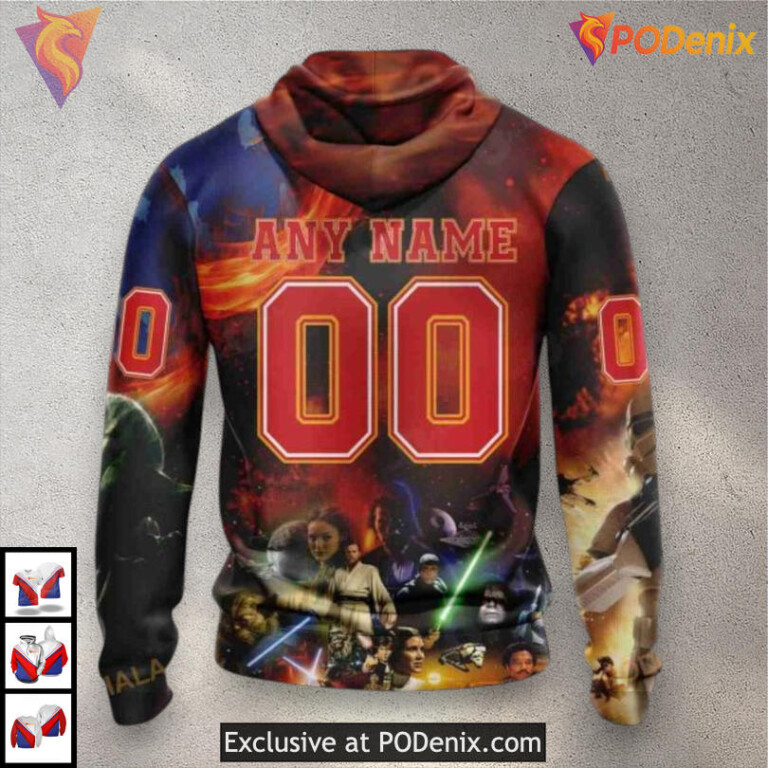 Star Wars Collaboration Custom Personalized Calgary Flames Hoodie 3D - 2