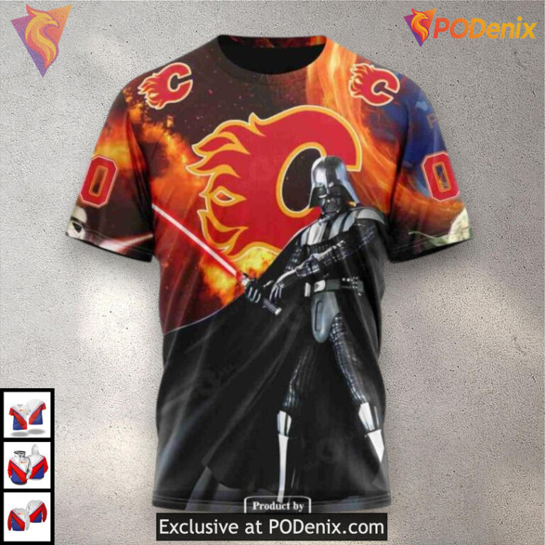 Star Wars Collaboration Custom Personalized Calgary Flames Hoodie 3D - 3