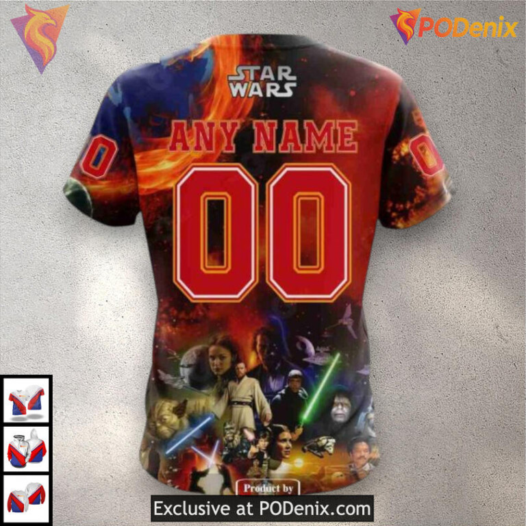 Star Wars Collaboration Custom Personalized Calgary Flames Hoodie 3D - 4