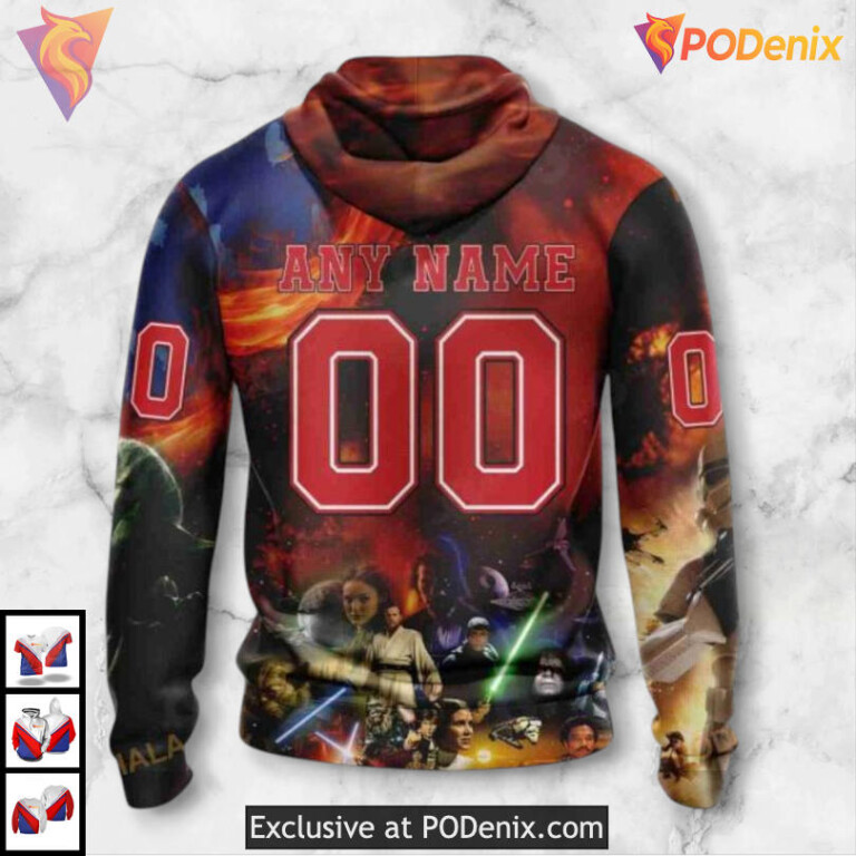 Star Wars Collaboration Design Carolina Hurricanes Full Print Hoodie 3D - 2