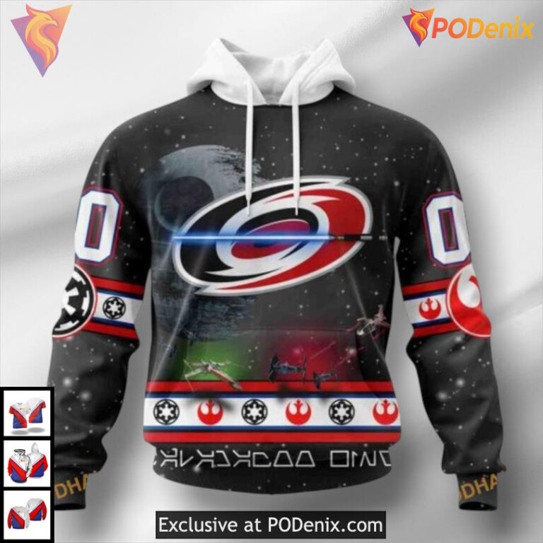 Star Wars Collaboration Design Carolina Hurricanes Zip Up Hoodie Sweatshirt