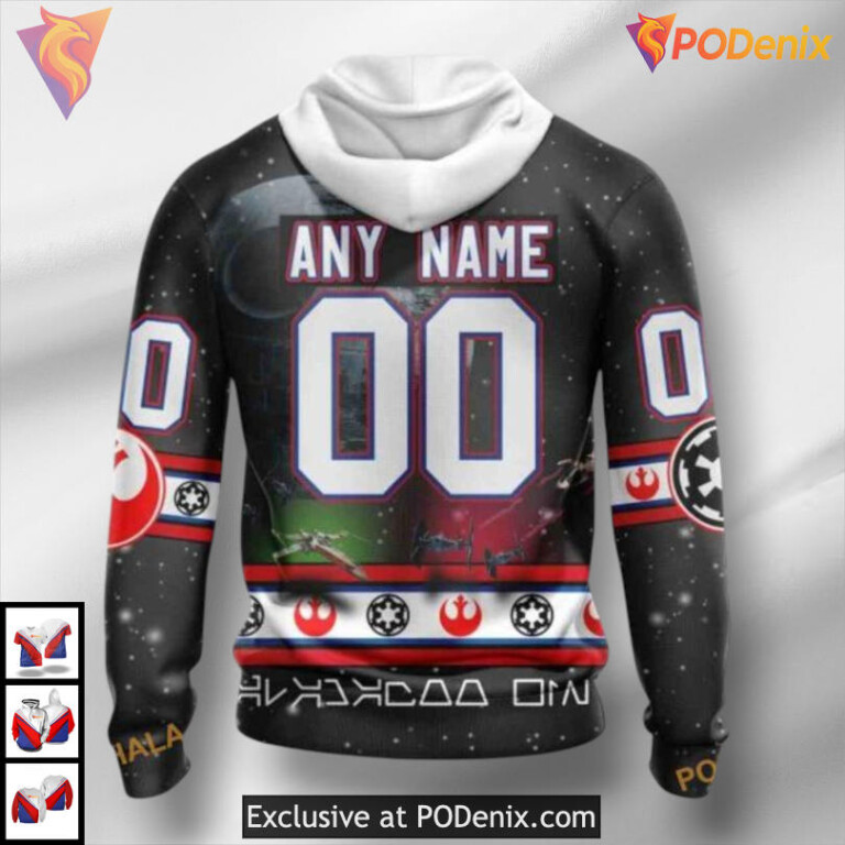 Star Wars Collaboration Design Carolina Hurricanes Zip Up Hoodie Sweatshirt - 1