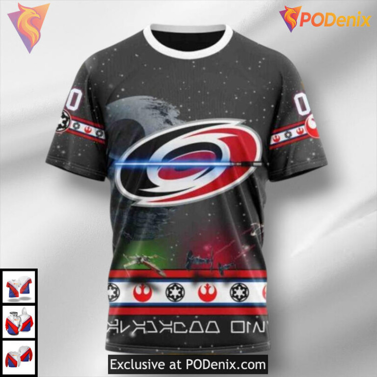 Star Wars Collaboration Design Carolina Hurricanes Zip Up Hoodie Sweatshirt - 2