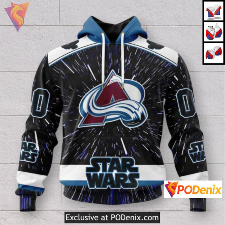 Star Wars Collaboration Sweatshirt Colorado Avalanche Zip Up Hoodie 3D Edition