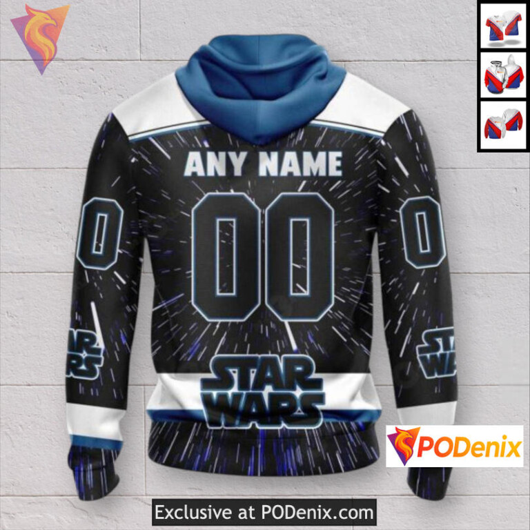 Star Wars Collaboration Sweatshirt Colorado Avalanche Zip Up Hoodie 3D Edition - 1