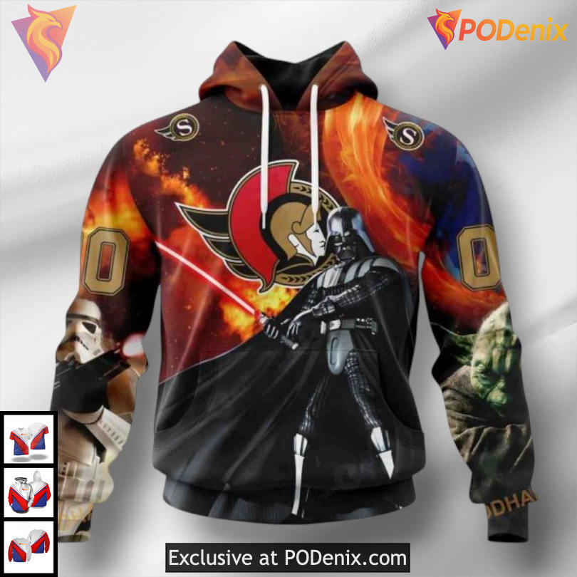 Star Wars Crossover Design NHL Ottawa Senators Kids Hoodie 3D Star Wars Crossover Design NHL Ottawa Senators Kids Hoodie 3D