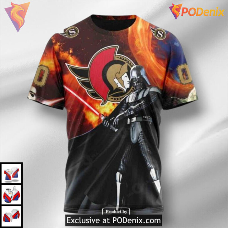 Star Wars Crossover Design NHL Ottawa Senators Kids Hoodie 3D - 2