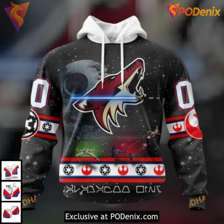 Star Wars Graphic Inspired Arizona Coyotes Graphic Hoodie Custom Sci Fi Apparel