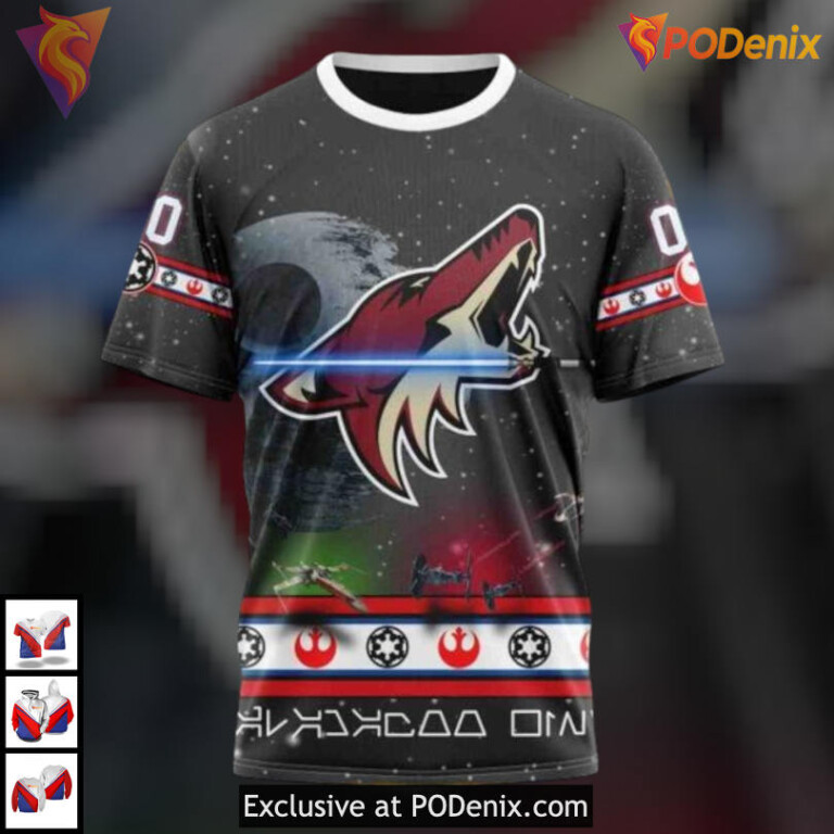 Star Wars Graphic Inspired Arizona Coyotes Graphic Hoodie Custom Sci Fi Apparel - 2