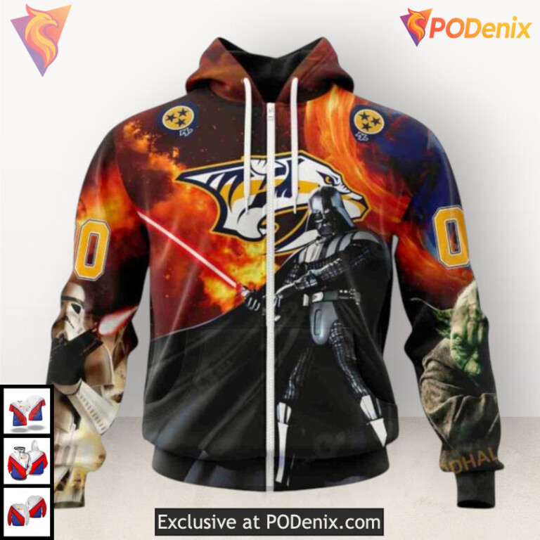 Star Wars Inspired Design Custom Personalized Nashville Predators Hoodie 3D - 1