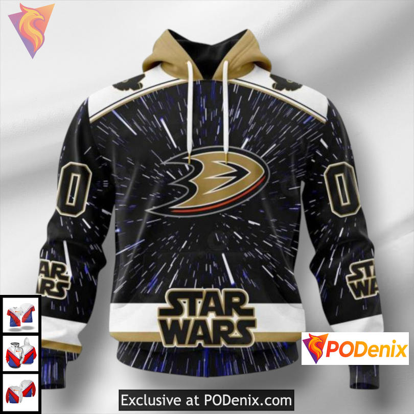 Star Wars Inspired Style Anaheim Ducks Pullover Hoodie Galactic Hockey Apparel