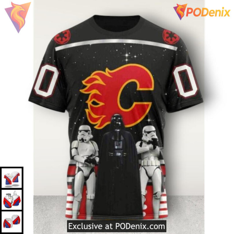 Star Wars May The 4th Be With You Calgary Flames Hoodie 3D Galactic Style - 2