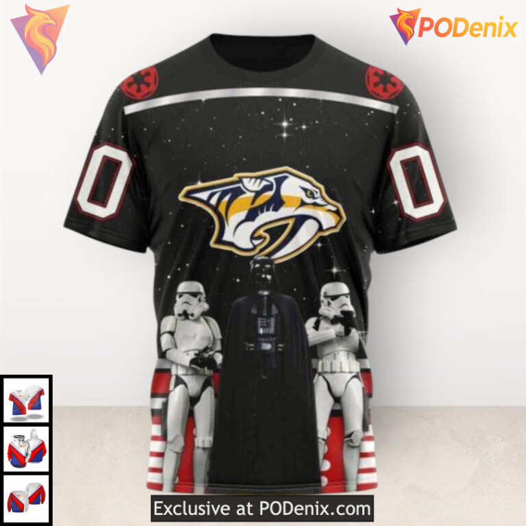 Star Wars May The 4th Tribute Custom Name Nashville Predators Hoodie Special - 2