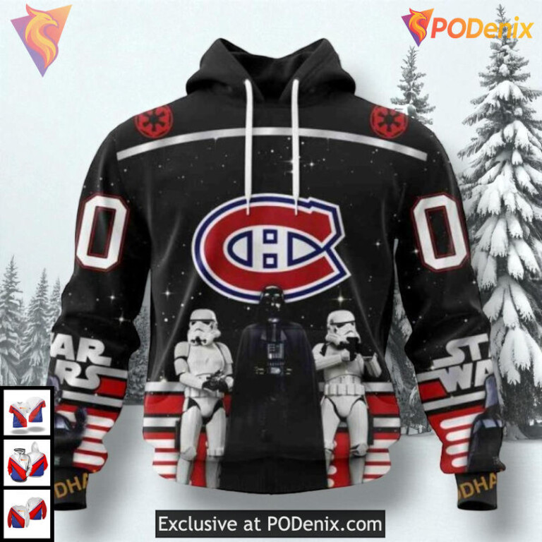 Star Wars May The 4th Tribute NHL Montreal Canadiens Kids Hoodie 3D