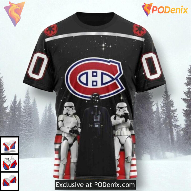 Star Wars May The 4th Tribute NHL Montreal Canadiens Kids Hoodie 3D - 2