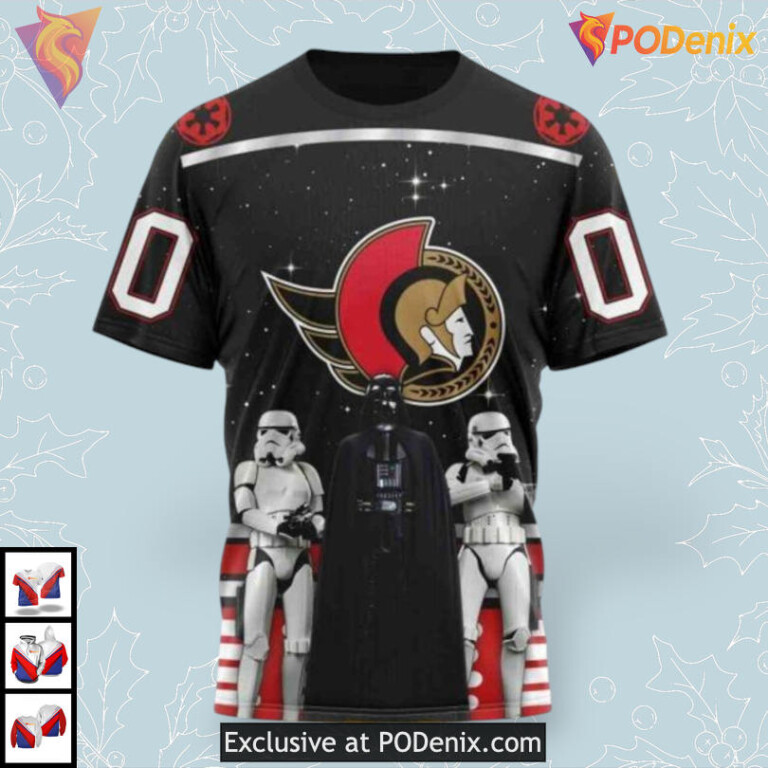 Star Wars May The 4th Tribute NHL Ottawa Senators Unisex Hoodie 3D - 2