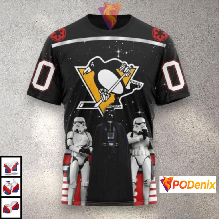 Star Wars May The 4th Tribute NHL Pittsburgh Penguins Mens Hoodie 3D - 2