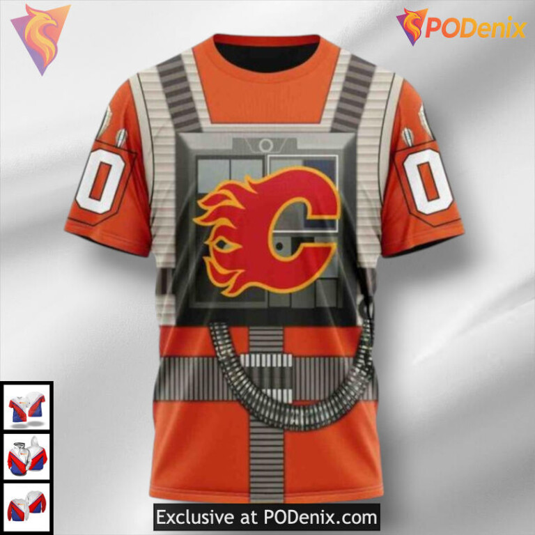 Star Wars Rebel Pilot Design Calgary Flames 3D Hoodie Sweatshirt Edition - 2
