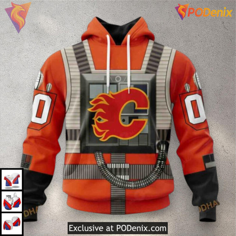Star Wars Rebel Pilot Theme Retro Calgary Flames Hoodie 3D Limited Edition - 1