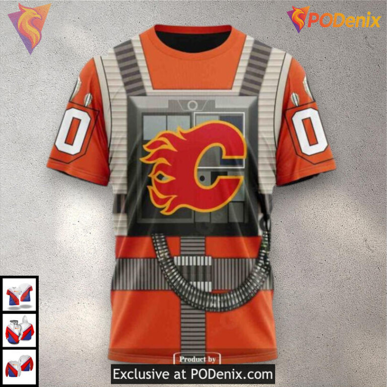 Star Wars Rebel Pilot Theme Retro Calgary Flames Hoodie 3D Limited Edition - 3