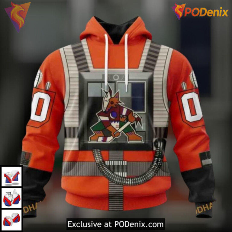 Star Wars Rebel Pilot Tribute Arizona Coyotes Full Print Hoodie Fan Edition