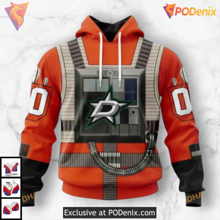 Star Wars Rebel Pilot Tribute Dallas Stars Pullover Hoodie Custom 3D Hoodie