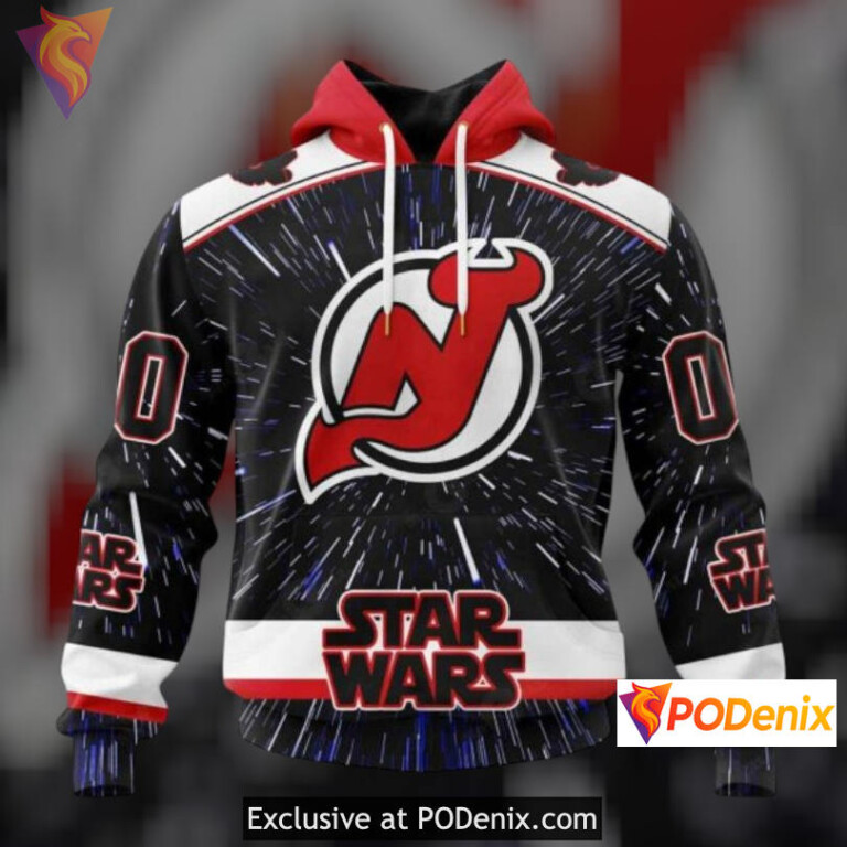 Star Wars Tribute Design New Jersey Devils Zip Up Hoodie Custom Hoodie