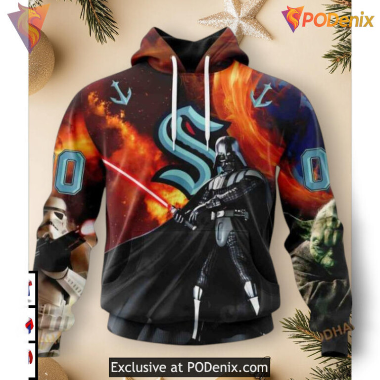 Star Wars X Collaboration Design Concept Seattle Kraken Pullover Hoodie 3D NHL