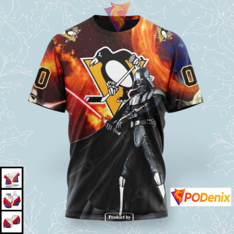 Star Wars X Design Collaboration Custom Pittsburgh Penguins Womens Hoodie NHL 3D - 2