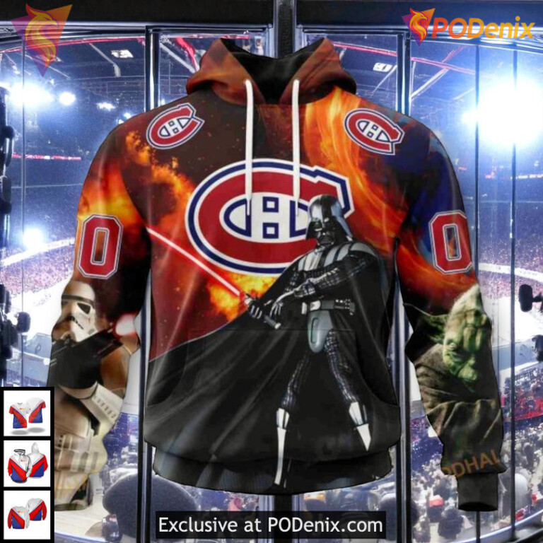Star Wars X Design Collaboration NHL Montreal Canadiens Kids Hoodie 3D