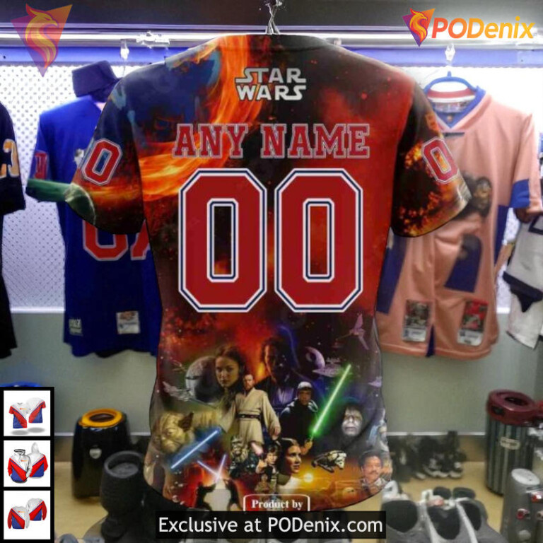 Star Wars X Design Collaboration NHL Montreal Canadiens Kids Hoodie 3D - 4