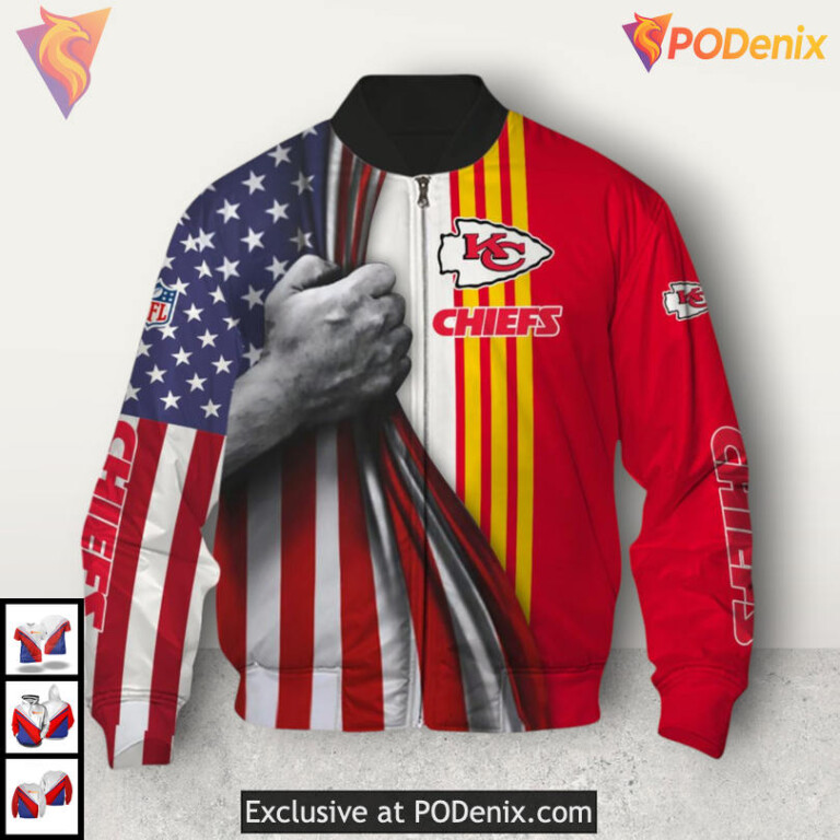 Stars and Stripes Pride Kansas City Chiefs Womens Hoodie 3D Fan Collection - 3