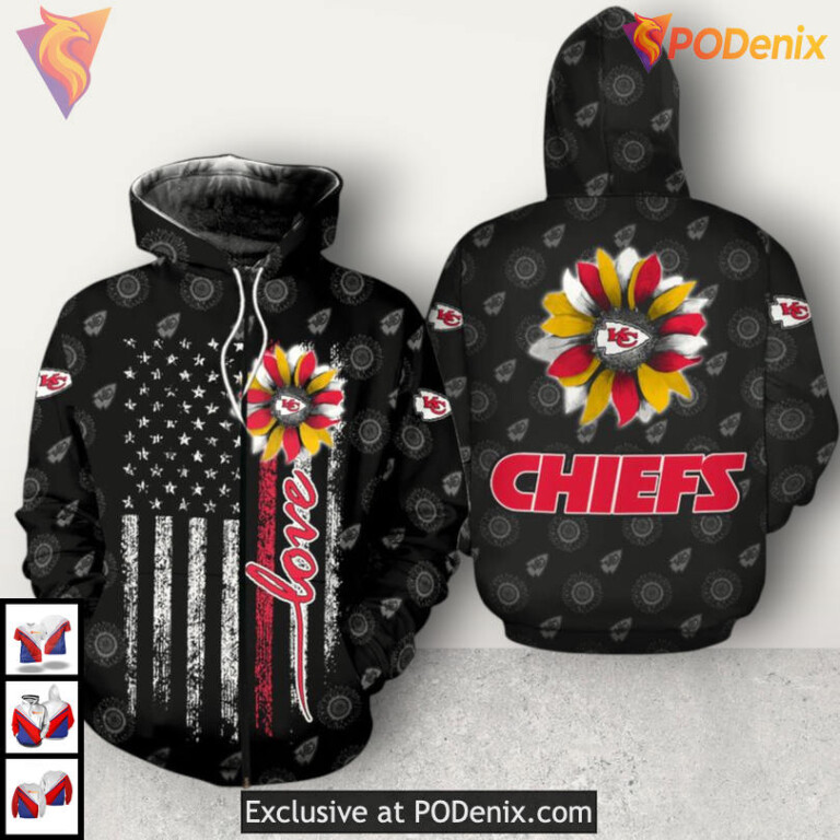 SuNFLower Love Quote Kansas City Chiefs Womens Hoodie, Fan Gift S-5XL