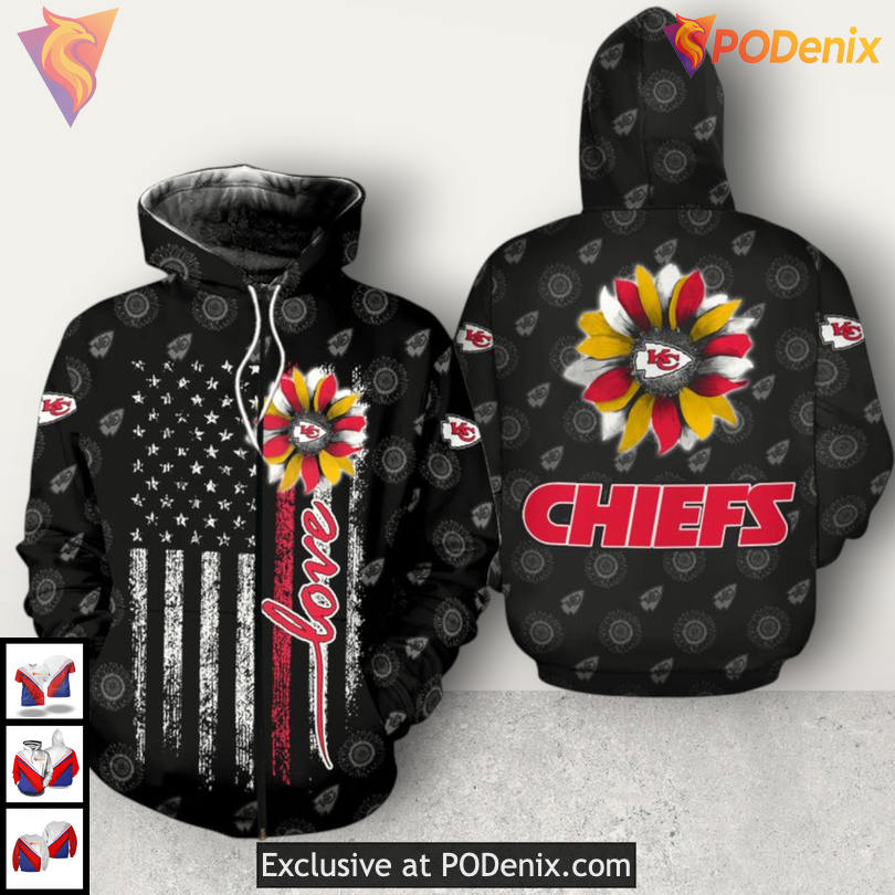 SuNFLower Love Quote Kansas City Chiefs Womens Hoodie, Fan Gift S-5XL SuNFLower Love Quote Kansas City Chiefs Womens Hoodie, Fan Gift S-5XL