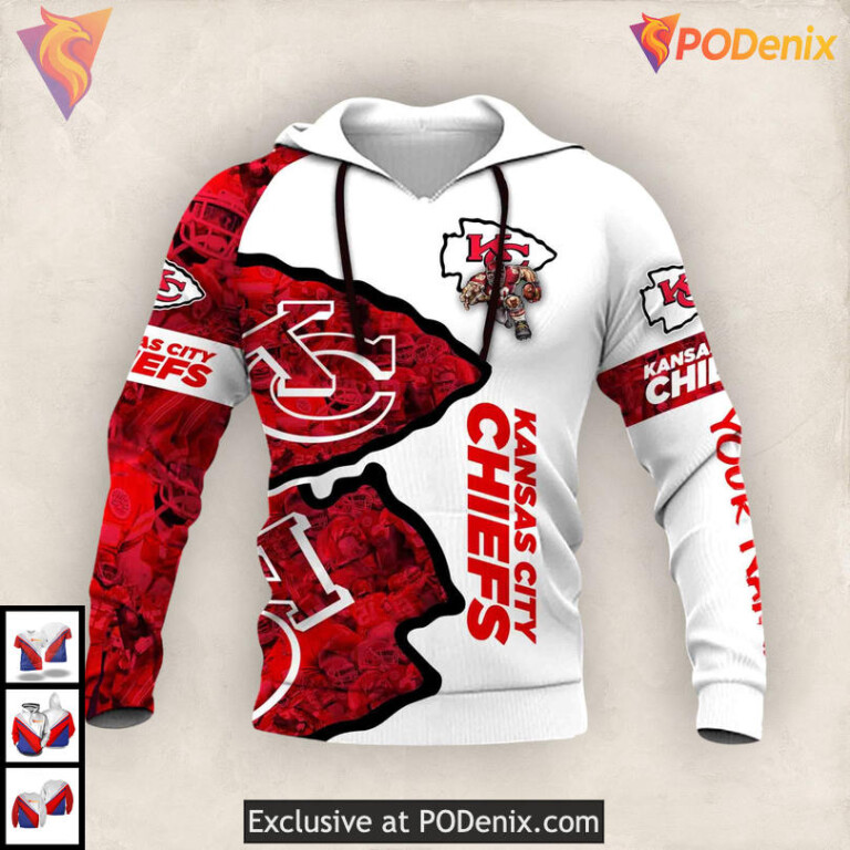 Super Bowl 54 Champions Vintage Kansas City Chiefs Hoodie, Full Print 3D Design