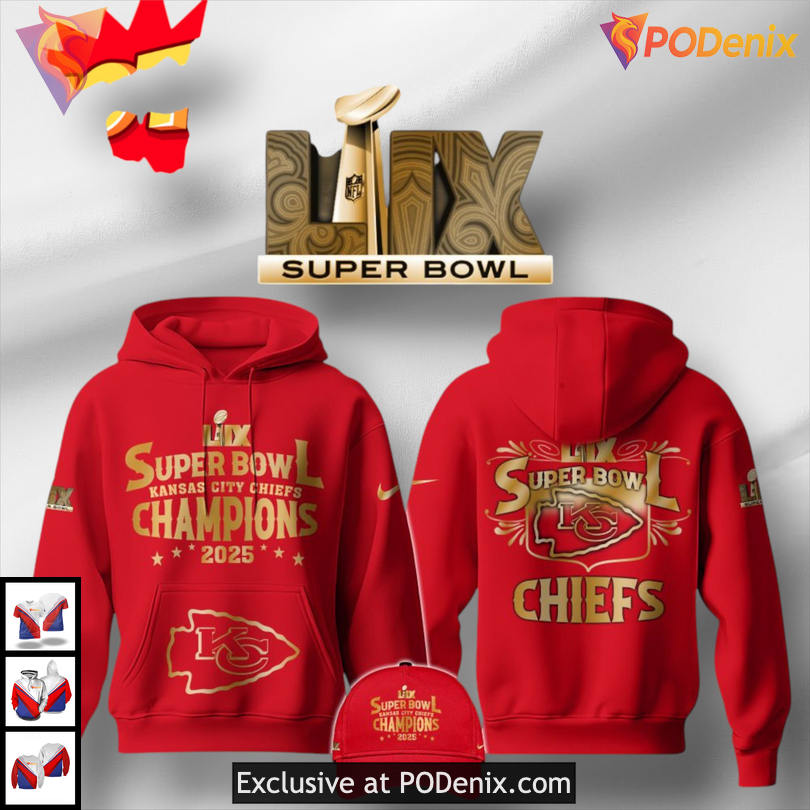 Super Bowl LIX 2025 Kansas City Chiefs Full Zip Hoodie for Dedicated Football Fans Super Bowl LIX 2025 Kansas City Chiefs Full Zip Hoodie for Dedicated Football Fans
